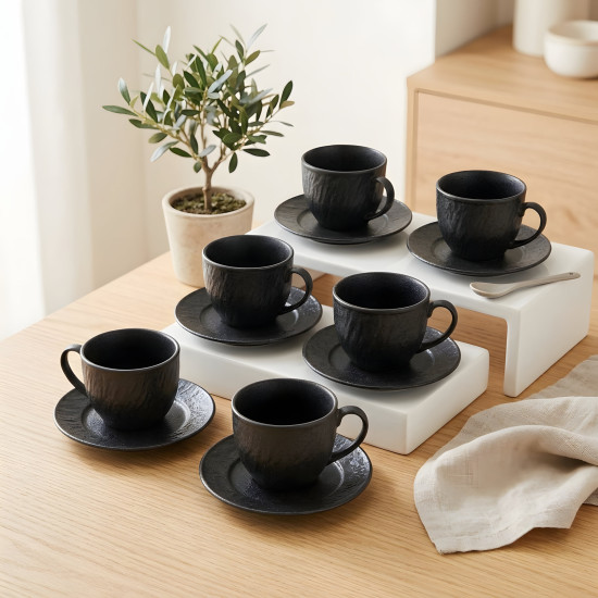Tea Cup and Saucer Set - 6 Pcs